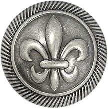 Bezelry 12 Pieces Fleur De LYS Domed Gray Silver Metal Shank Buttons 18mm 11/16 inch