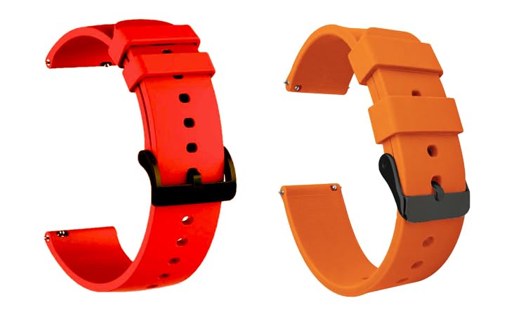 Image of IIK COLLECTION 22mm Silicone Strap for Smart Watches | Combo Pack Compatible With Noise, Fireboltt, Boat Xtend, Pebble, Boat Flash, Noise Color Fit, Ultra Smart Watch & All Watches