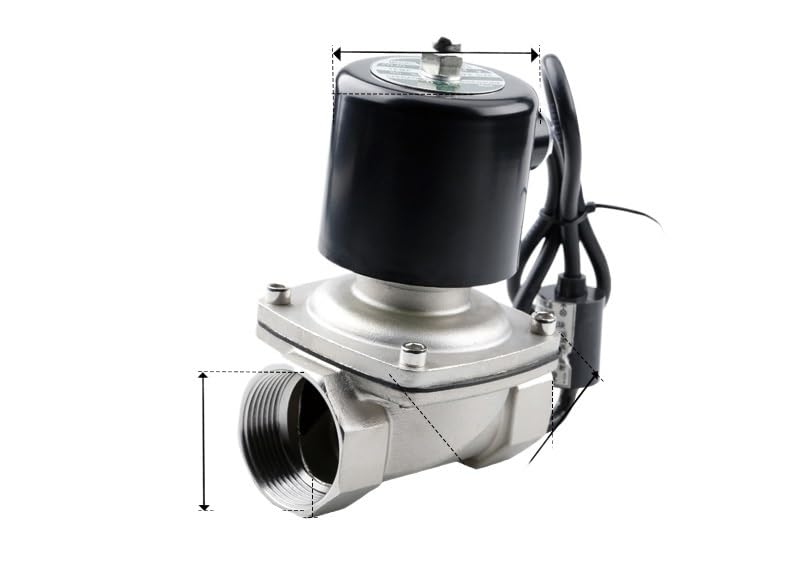 24 V DC 220 AC1/2 3/4" 1" 1-1/4" 1-1/2" 2" żeński Solenoid stal szlachetna 304 woda olej gazowy (304 Dn40 105 mm, 220 V)
