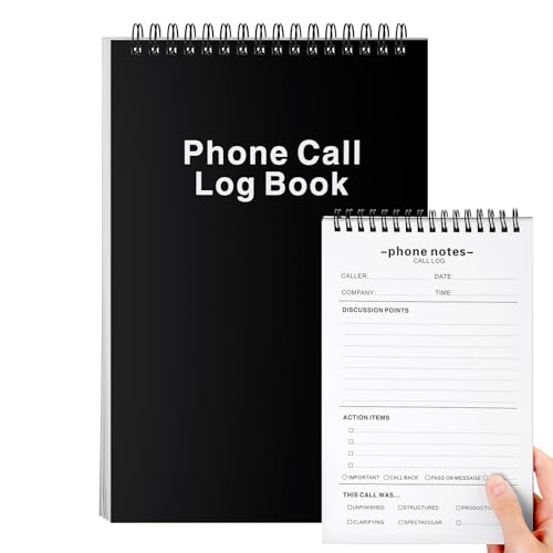 Carnet d'appels téléphoniques Faccito avec notes et articles d'action pour le bureau, 80 feuilles
