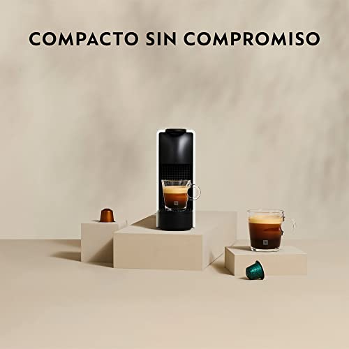 Krups Nespresso Essenza Mini XN1108 - Cafetera monodosis de cápsulas Nespresso, compacta, 2 programas de café,19 bares, apagado automático, color negra, incluye kit bienvenida