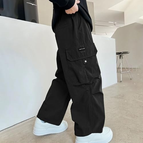 Boys Cargo Pants Size 14-16 Casual Loose Lightweight Hiking Pants Summer Light Girls Pants with Multi Pockets4