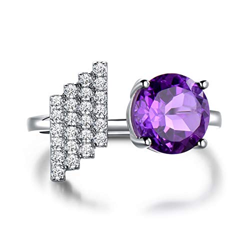 Bague argent femme ajustable avec pierre de mariage KnSam taille 57