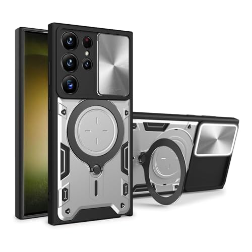 Coque argent Samsung S23 Plus avec béquille pour appels vidéo mains libres