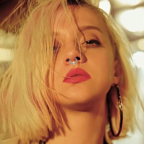 YADOCA 12pcs 16G Septum Rings for Women Men Hypoallergenic Surgical Steel Nose Piercings Jewelry Clicker Hinged Tragus Hoop Earrings CZ Love Nose Ring 8-10mm4