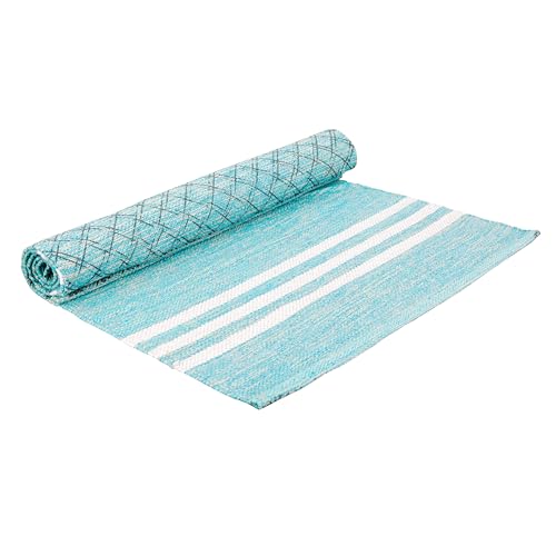 Image of Pure Cotton Anti-Skid, Machine Wash Yoga Mat, 73 Inches x 24 Inches, 5mm Thickness, Green