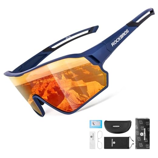 ROCKBROS Óculos de sol polarizados com proteção UV para mulheres e homens, óculos de sol de ciclismo, azul