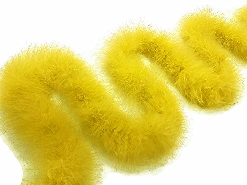 2 Yards - Yellow Turkey Medium Weight Marabou Feather Boa 25 Grams Halloween Costume Party Supply | Moonlight Feather #TOP29