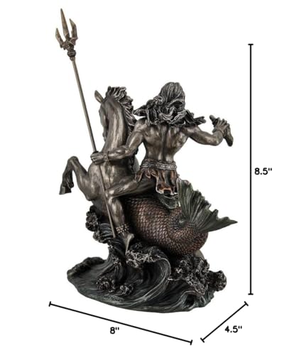 Estatua Poseidón Dios Griego del Mar de Metal miniatura 5