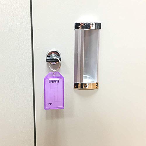 Offiwin 60 Pcs Plastic Key Tags Keys Identifier Id Labels With Split Ring Label Window, Assorted Colors In One Pet Jar #TOP6