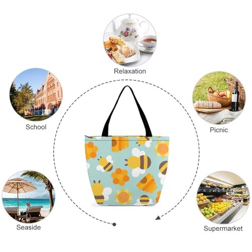 Sac de shopping Fleur D'abeille grand sac à main femme pour ne plus manquer de place