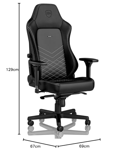 HERO Sedia da gaming - Sedia da ufficio - Sedia da scrivania - PU Ecopelle - Design da corsa - Nero / Bianco - Sedia gaming - Immagine 2