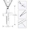 INBLUE Personalized Cross Urn Necklace for Ashes Stainless Steel Necklace In Loving Memory Customize Text Cross Urn Pendant Ashes Holder with Mini Keepsake Memorial Jewelry for Men - Silver #1
