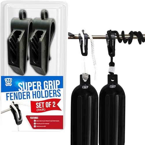 BTG Gear Set of 2 Adjustable Fender Clip Boat Fender Hangers/Holders for 5/8