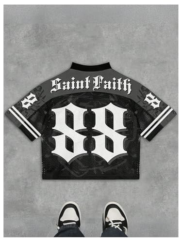 SOLY HUX Men's Y2k Jersey Shirts Number Graphic Tees V Neck Half Sleeve Baggy T Shirt Summer Tops Streetwear2