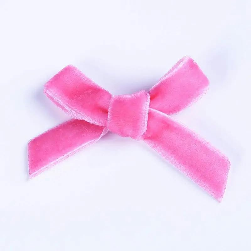 aksamitna wstążka, DIY Ręcznie robione dekoracyjne akcesoria wstążka mała kokardka(Pink,20 pcs)