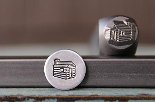 8mm Mountain Log Cabin Metal Punch Design Stamp - Supply Guy - CH-400