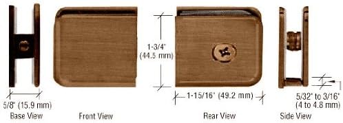 C.R. LAURENCE UC79BBRZ CRL Brushed Bronze Oversized Fixed Panel U-Clamp
