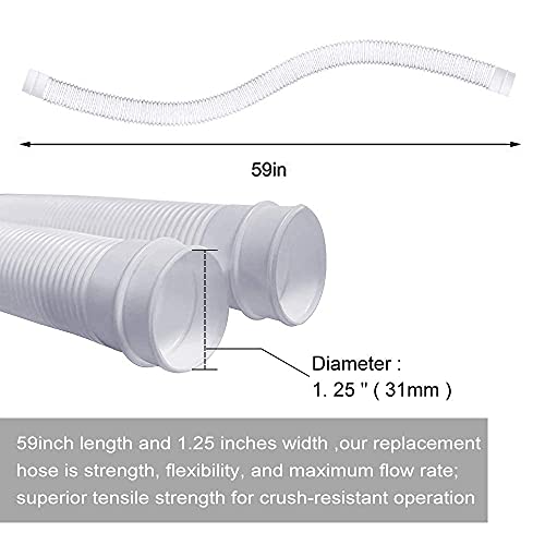 Swimming Pool Replacement Hoses,1.25In Diameter Pool Filter Pump Replacement Hoses(2Pcs),Premium Quality Kinkproof Pe, Compatible With Pump 330 Gph, 530 Gph, And 1000 Gph.(59”Length) #TOP3