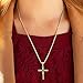 LIFETIME JEWELRY 24k Real Gold Plated Cross Necklace for Women & Men - Four Diamond Cuts Cross Pendant with Chain - Lifetime Replacement