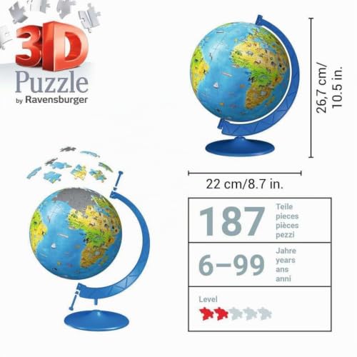 Globo terráqueo Ravensburger 3D Puzzle infantil para aprender jugando 5