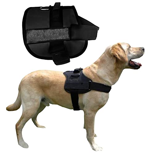 Blue Eyes Hundegeschirr für Große Hunde Taktische Hundegeschirrweste mit Griff No Pull Sicherheitsgeschirr Verstellbares Gepolstert Brustgeschirr Zuggeschirr (Schwarz, XL)