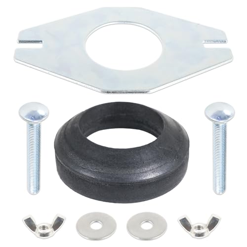 Image of SPARES2GO Universal Toilet Cistern Close Coupling Fixing Kit Flat Metal Plate Tank Pan Bowl Connector Set (2")