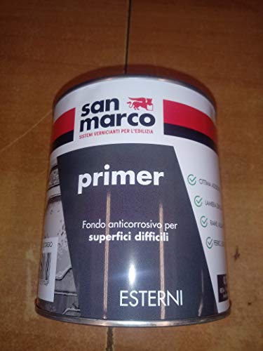 Primer aggrappante San Marco. Confezione 750 ml. Fondo aggrappante per vernicare Le superfici Dove Le Vernici Tradizionali tendono a sfogliare: lamiera zincata, Rame, leghe Leggere, PVC.(a solvente)
