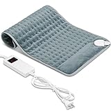 Heating Pad for Back Pain and Cramps Relief, Melcam Electric Heating Pad 12'' x 24'' Extra Large Heat Pad with 6 Heat Setting, Auto Shut-Off, Moist & Dry Heat Therapy, Soft Velvet Machine Washable