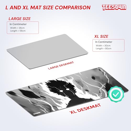 Image of Stitched Mob Psycho 100 Extended Gaming Mouse Pad 12x31 Inch - XL Desk Mat with Stitched Edges | Smooth Surface, Anti-Slip Rubber Base, Water Resistant - Anime Design for Gamers & Office Desk