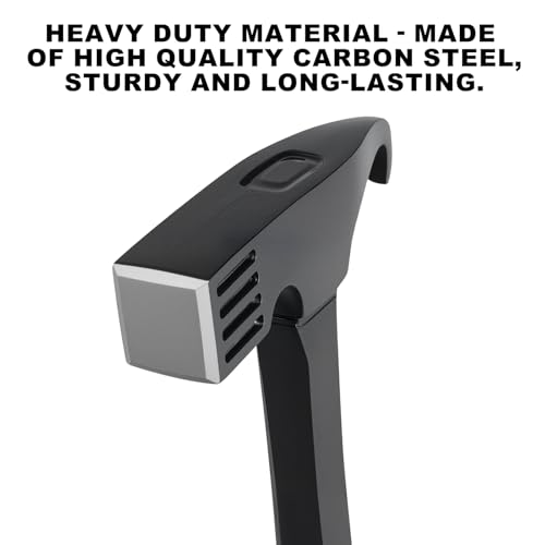 OutdoorPro Camping Hammer with Tent Stake Remover - 10.8" Heavy Duty Multifunctional Steel Mallet Tool, Ergonomic Rubber Grip Handle for Camping Gear & Survival Kits