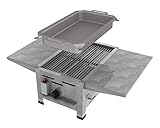 ChattenGlut Professional Gastrobräter 1-flammig - Tischgerät Stahlbrenner - 4,5 kW Gasbräter Flüssiggas, mit Rost und Pfanne, 340x530x270 mm, plus Seitenablagen