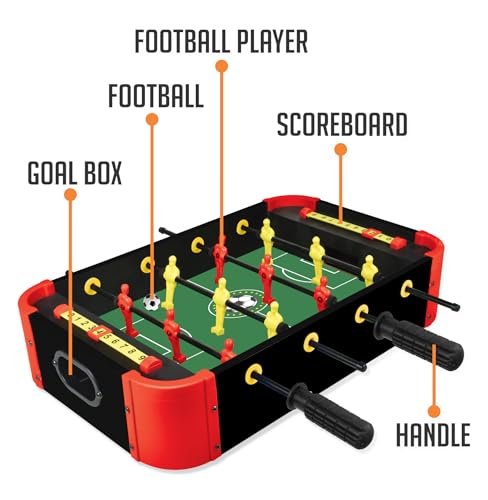 Image of Amazon Brand - Jam & Honey 2-in-1 Foosball Table & Fastest Finger First Game 6+ Years, Tabletop Soccer Indoor Family Game, Multicolour, BIS Certified Child Safe