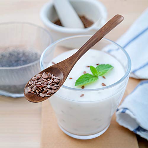 Hansgo Small Wooden Spoons, 6Pcs Small Soup Spoons Serving Spoons Wooden Teaspoon For Coffee Tea Jam Bath Salts, 6" #TOP3