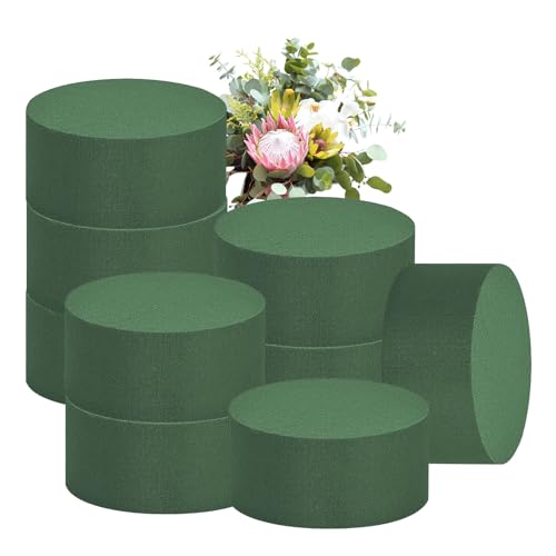 8pcs Floral Foam Round Flower Foam Block Ø8cm Florist Foam Floral Foam Block, Wet & Dry Flower Foam, Bouquet Foam, Floral Arrangement for Weddings and Flower Shops (Green)