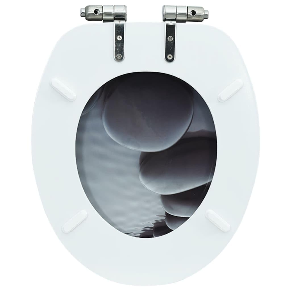 vidaXL Deska klozetowa wolnoopadająca, MDF, wzór w kamienie
