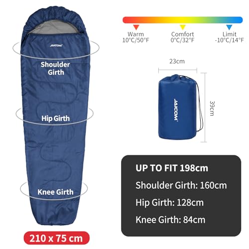 JAICOM Cold Weather Mummy Sleeping Bag 15°F Extreme 3-4 Season Sleeping Bag for Adults - 0 Degree Winter Sleeping Bag, Machine Washable for Hiking Backpacking & Outdoor Activities