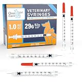 ONE-CARE U-40 Pet - Veterinary Syringe, 29G x 1/2" (12.7mm), 1ml (1cc)