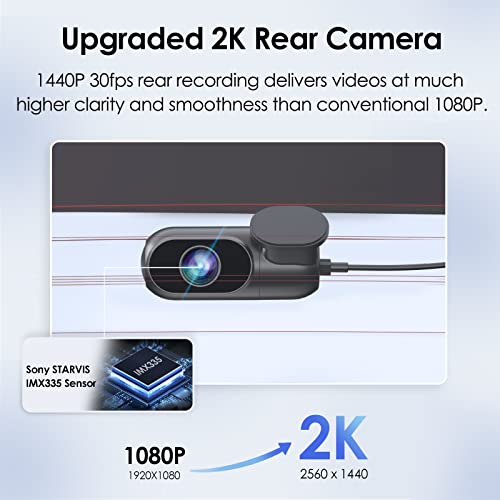 Dual Dash Cam Front and Rear VIOFO 2K + 2K 5GHz Wi-Fi GPS Camera for Cars, 2.4” LCD, Buffered Parking Modes, Voice Notification, WDR Super Night Vision, Motion Detection, Emergency Lock(A229 Duo)
