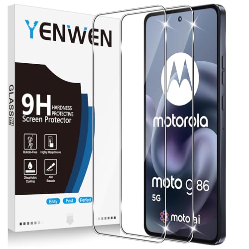 Yenwen Protector de Pantalla para Motorola Moto G86, 2 Piezas Dureza 9H Cristal Templado, HD Vidrio Templado Ultra Resistente