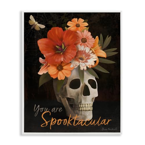Halloween Skull Flower Arrangement, 16 x 20 Inch Framed Giclée Print