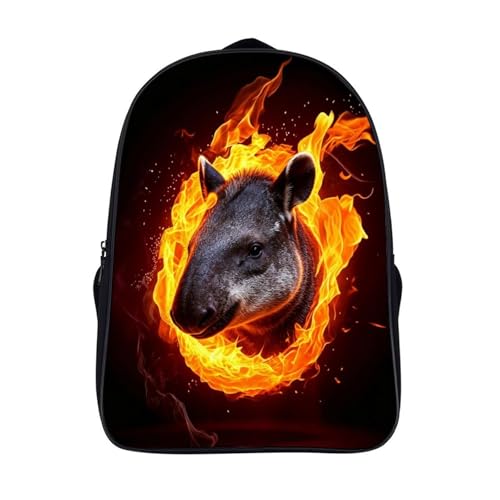 Sac à dos tapir imprimé 3D élégant pour adolescent et adulte avec 2 compartiments de voyage