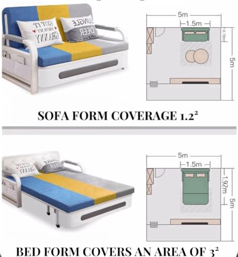 Image of WENBO HOME Sofa Bed, Pull Out Double Multifunction Couch, Modern Style Chair For Living & Bed Room (1.28m, Multicolor)