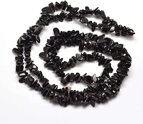 Image of 5-8mm Black Obsidian Chips Natural Chip Stone Beads for Jewelry Making
