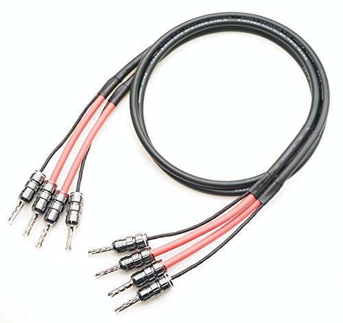 MOGAMI モガミ 3082 ベリリウム銅製 ロジウムメッキ バナナプラグ付 2本ペア スピーカーケーブル (1.5m)