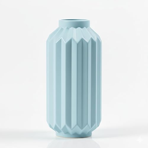 Florero decorativo de plástico para centro de mesa para fiesta o decoración del hogar, florero grande (azul bebé)