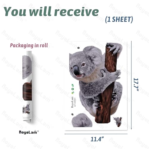Vinilo decorativo koala en el árbol, impermeable y removible miniatura 3