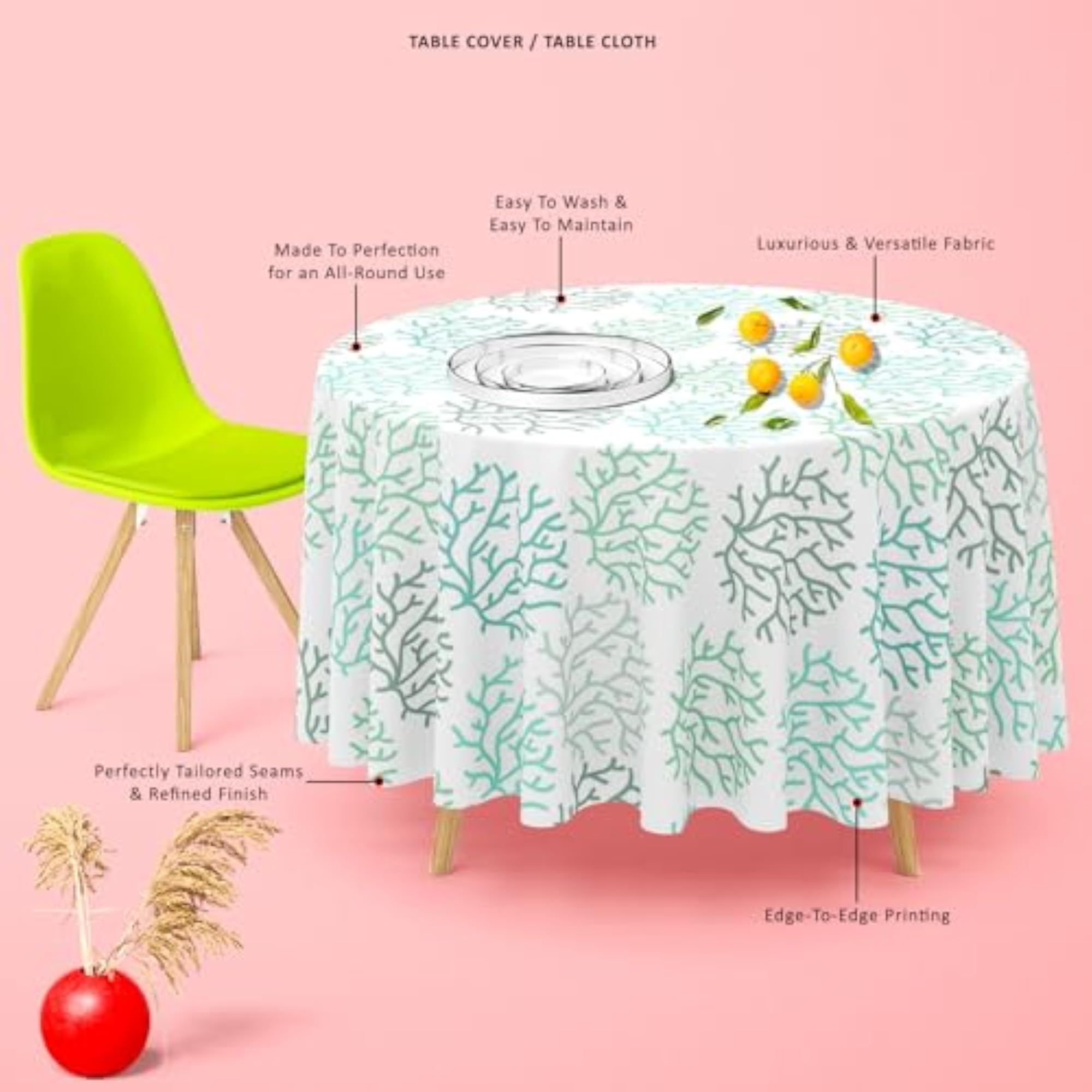 Spring Leaves D3 Table Cloth Cover for Dining & Center Table