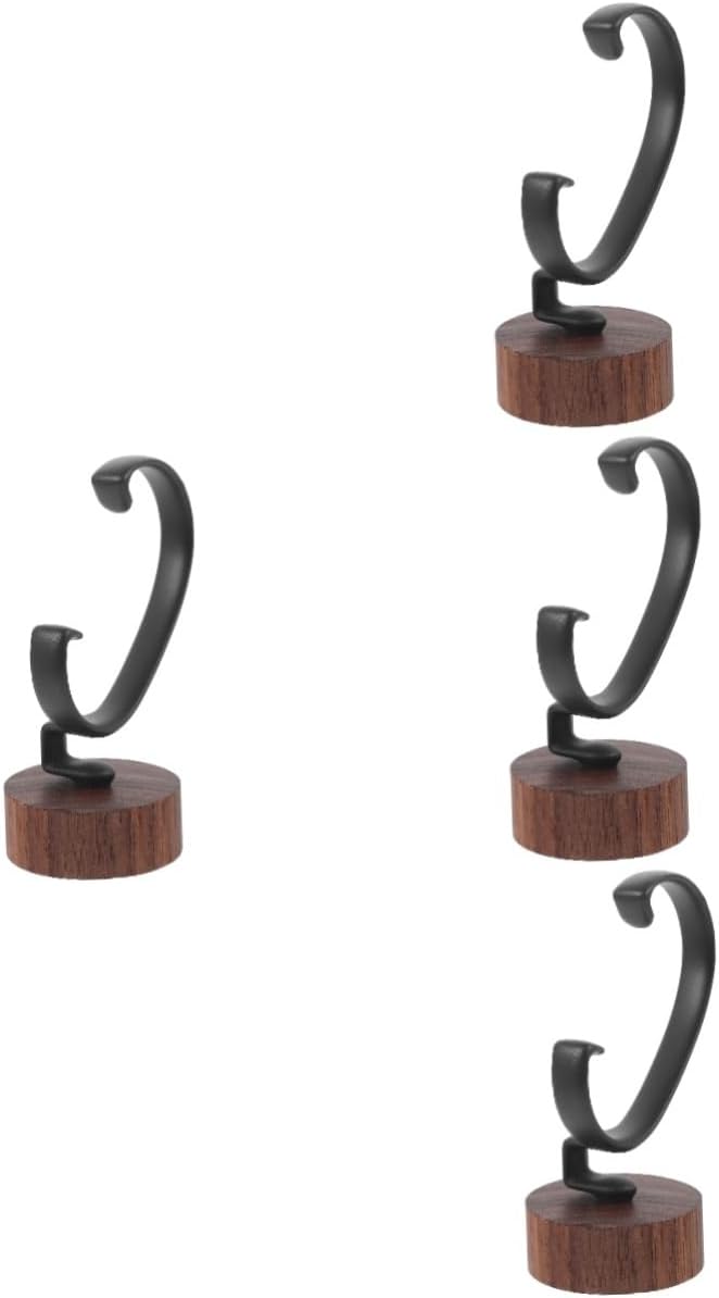 4pcs Single Watch Display Stand Walnut Base Watch Holder for Display Scratch and Portable Suitable for Both Men and Women