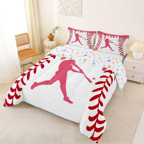 Funda de edredón de béisbol y helado Homewish para cama de matrimonio 3
